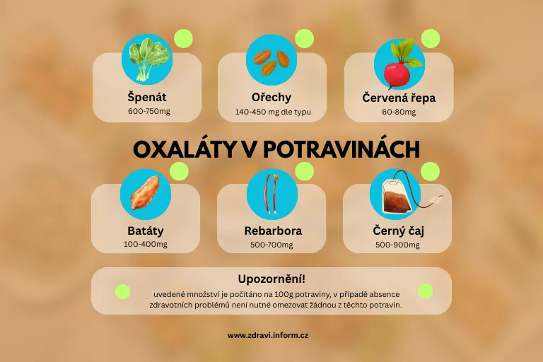 oxaláty v potravinách